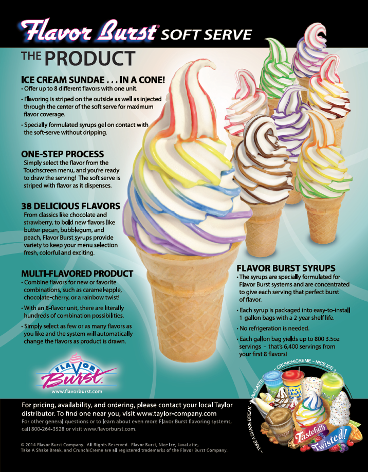 FlavorBurst soft serve flavor injection poster