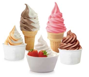 Colorful soft serve cones